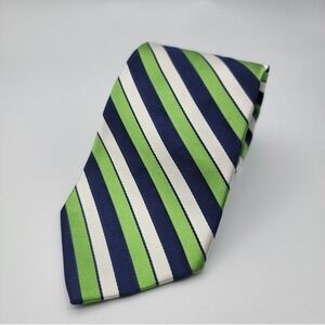 Mens Brooks Brothers Makers and Merchants‎ Navy Green White Stripe Tie